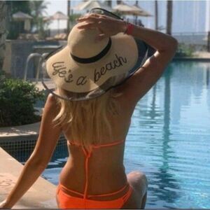 Boho sequin straw hat